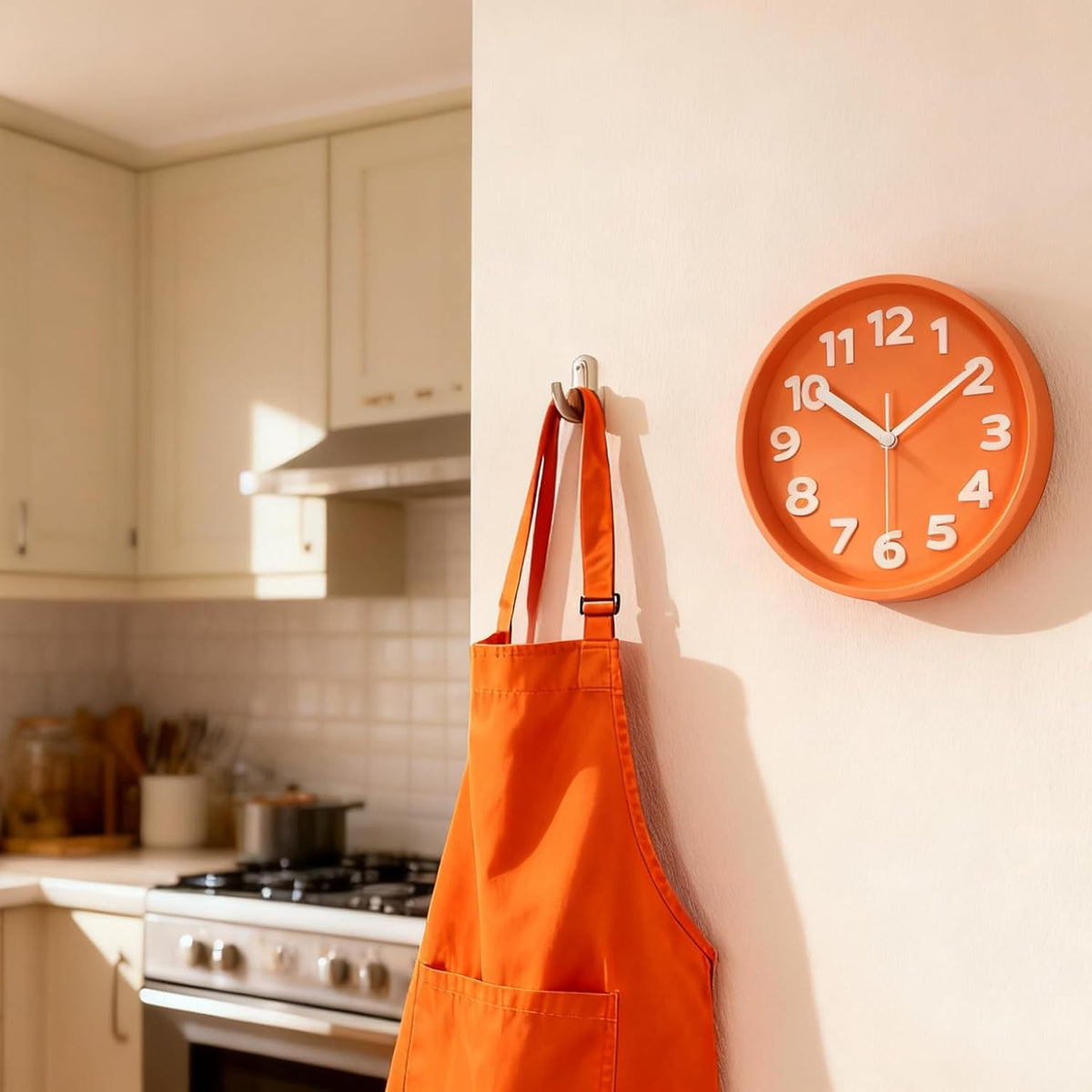 8 Inch Black Modern Wall Clock