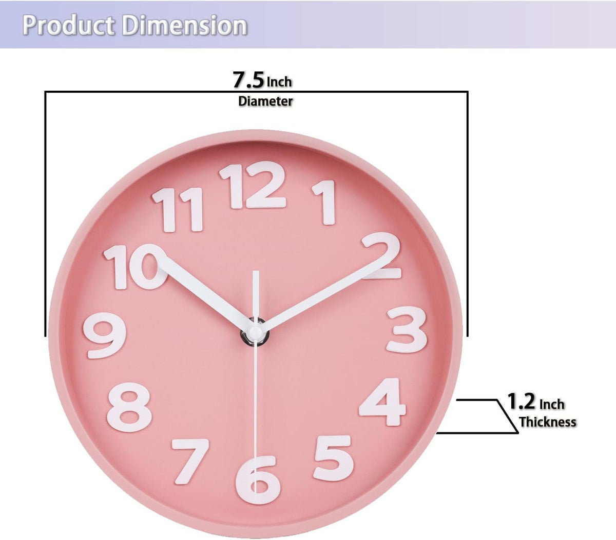 8 Inch Black Modern Wall Clock