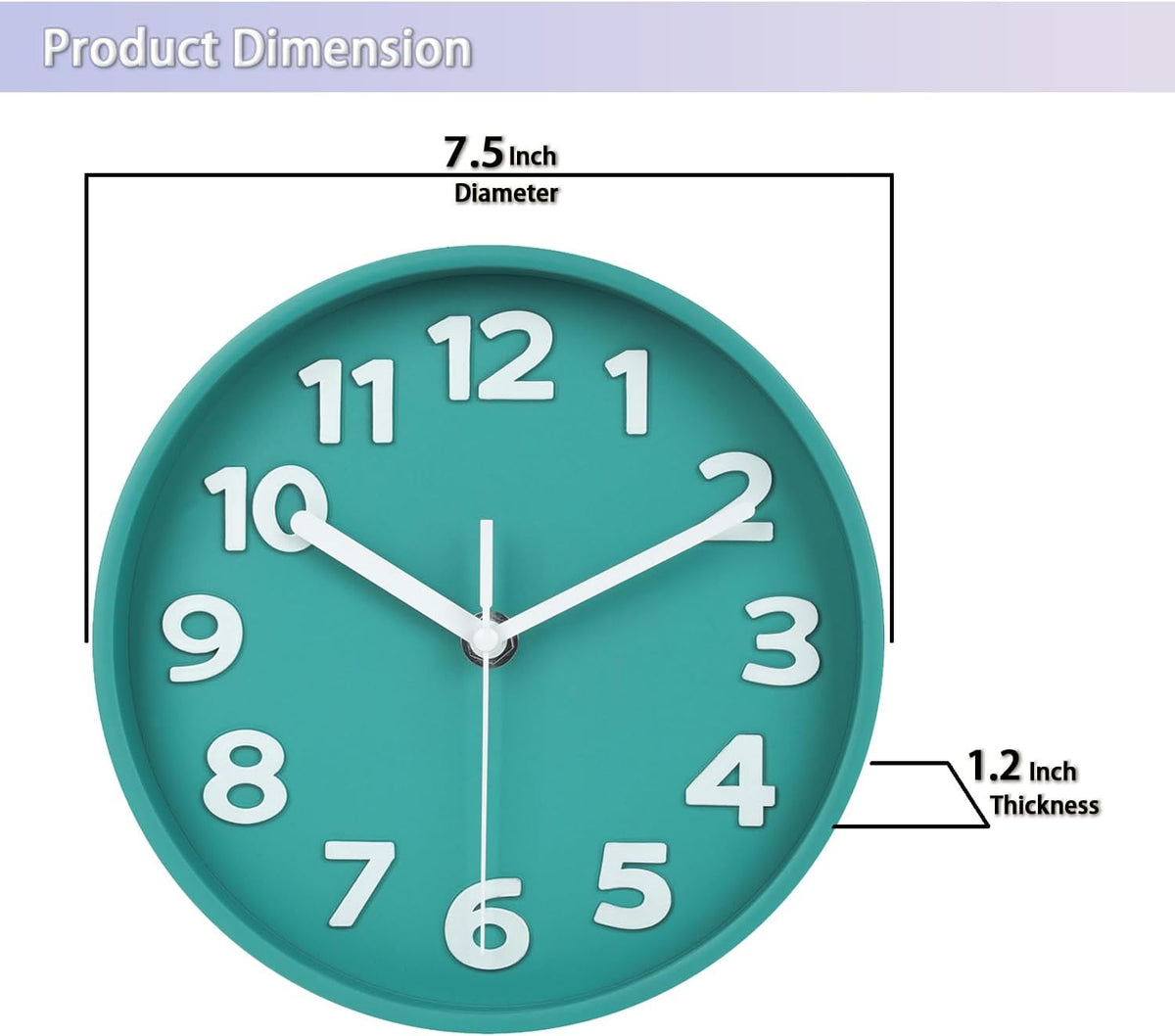 8 Inch Black Modern Wall Clock