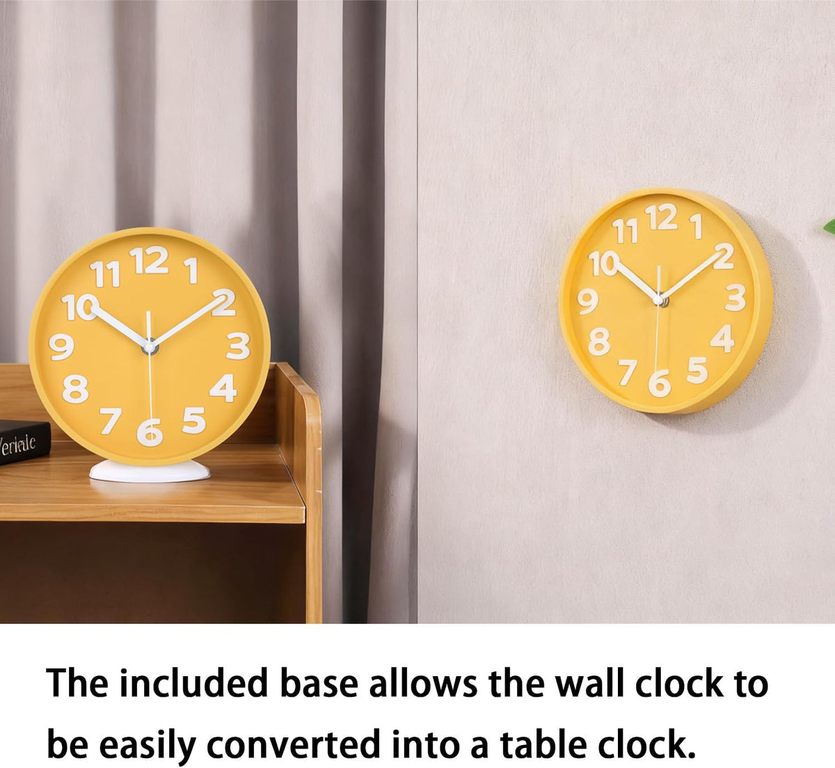 8 Inch Black Modern Wall Clock