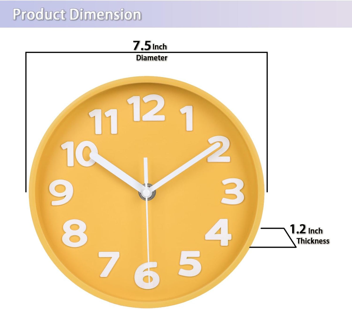 8 Inch Black Modern Wall Clock