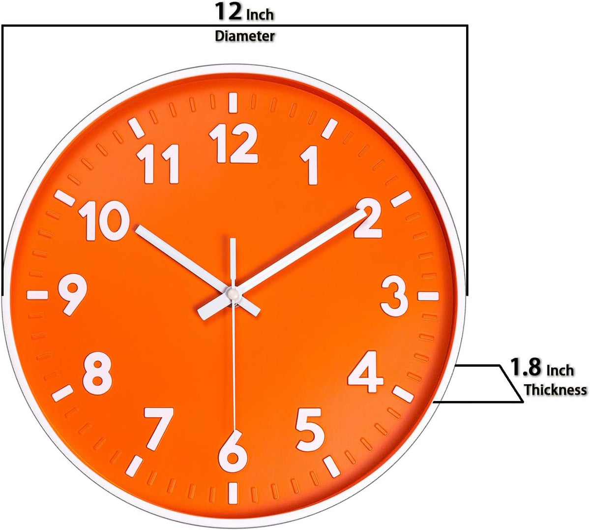 8 Inch Black Modern Wall Clock