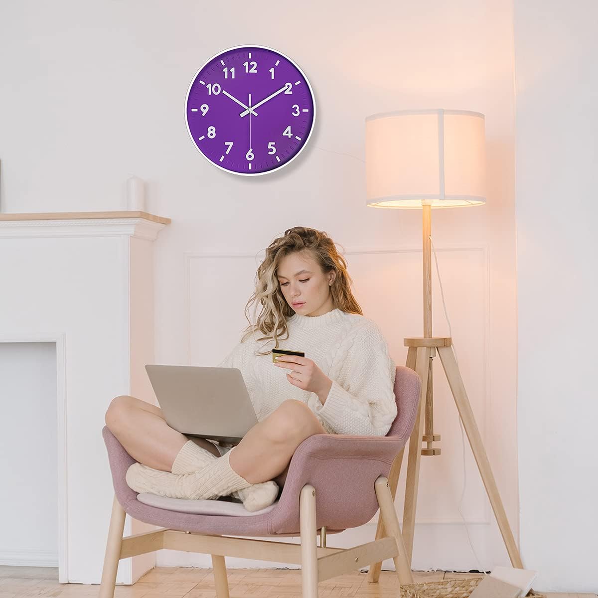 8 Inch Black Modern Wall Clock