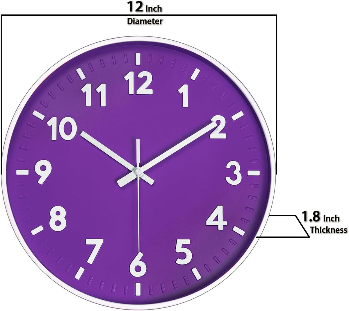 8 Inch Black Modern Wall Clock