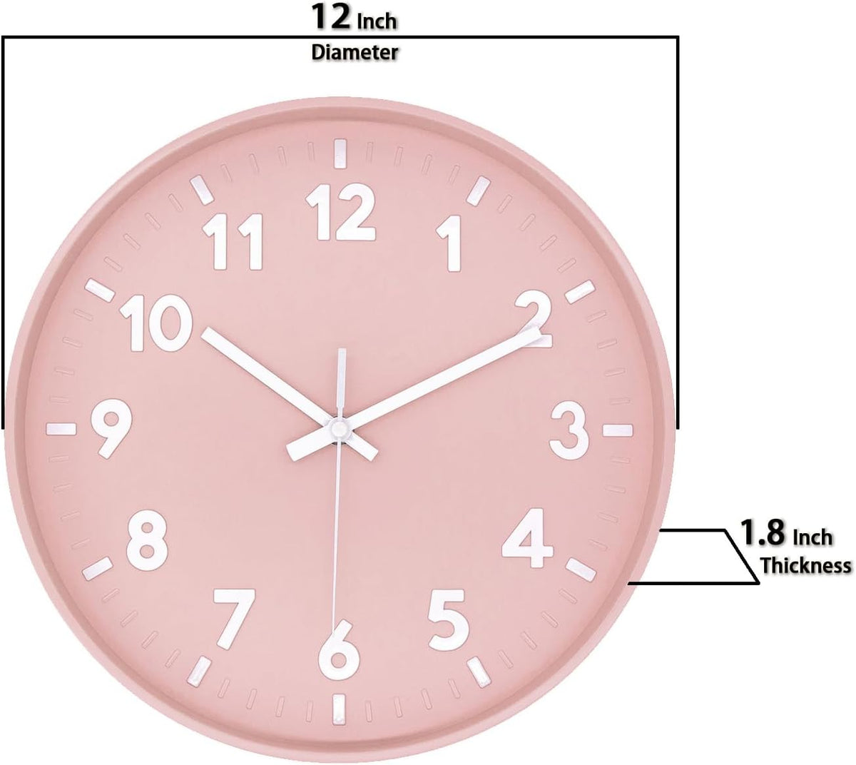 8 Inch Black Modern Wall Clock