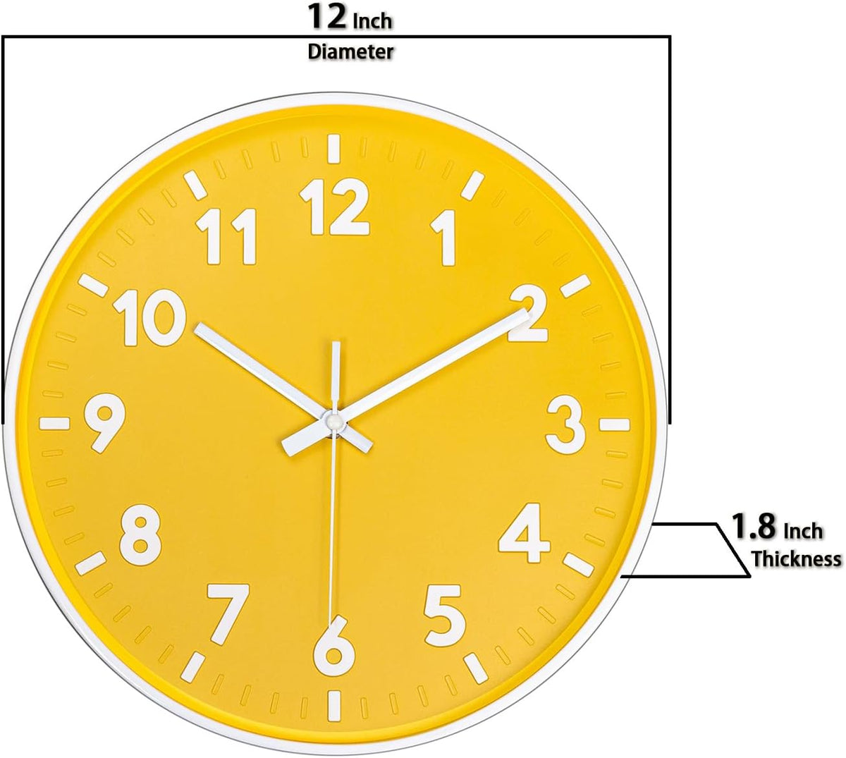 8 Inch Black Modern Wall Clock