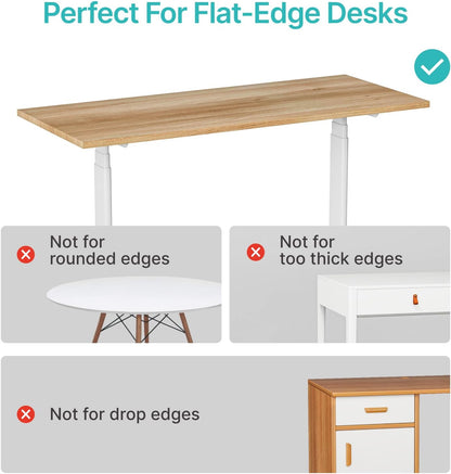 Desk Side Storage Organizer, Fits Flat Edge 0.4" to 2.2", White