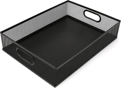 Desk Drawer Organizer, A4 Large Metal Mesh Desk Organizer Tray, Versatile Storage Box Set for Office Home Supplies,13 x 9 inches
