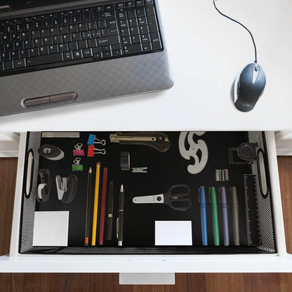 Desk Drawer Organizer, A4 Large Metal Mesh Desk Organizer Tray, Versatile Storage Box Set for Office Home Supplies,13 x 9 inches