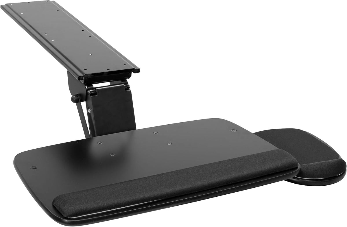 ! Under Desk Keyboard Tray, Adjustable Slide-Out Keyboard, Black