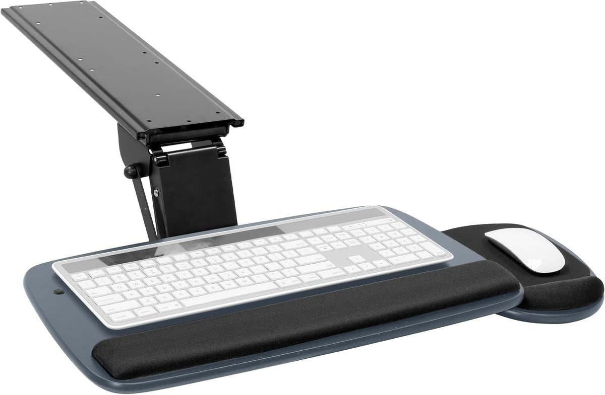 ! Under Desk Keyboard Tray, Adjustable Slide-Out Keyboard, Black