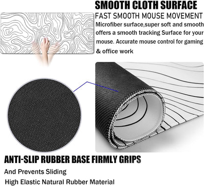 Large Gaming Mouse Pad, Extra Large Big Mouse Pad with Stitched Edge