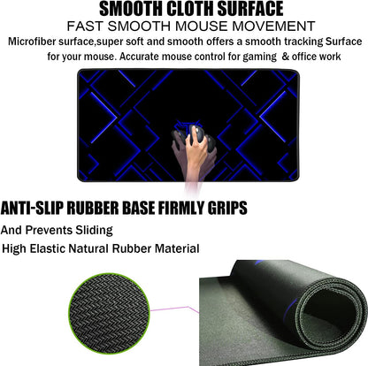 Large Gaming Mouse Pad, Extra Large Big Mouse Pad with Stitched Edge