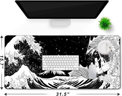 Large Gaming Mouse Pad, Extra Large Big Mouse Pad with Stitched Edge