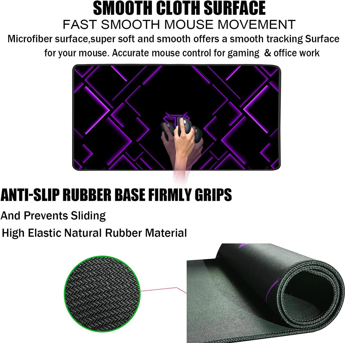 Large Gaming Mouse Pad, Extra Large Big Mouse Pad with Stitched Edge