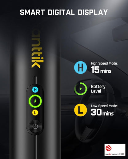 Slim V10 APEX Cordless Car Vacuum, 4-in-1 Portable Mini Handheld Vac, Upgraded Smart Digital Display, 19kPa Suction Power, 2 Suction Modes for Small Jobs, Car, Office Desk, Keyboards (Black)