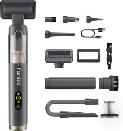 Slim V10 APEX Cordless Car Vacuum, 4-in-1 Portable Mini Handheld Vac, Upgraded Smart Digital Display, 19kPa Suction Power, 2 Suction Modes for Small Jobs, Car, Office Desk, Keyboards (Black)