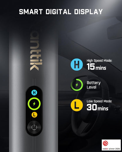 Slim V10 APEX Cordless Car Vacuum, 4-in-1 Portable Mini Handheld Vac, Upgraded Smart Digital Display, 19kPa Suction Power, 2 Suction Modes for Small Jobs, Car, Office Desk, Keyboards (Black)