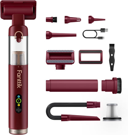 Slim V10 APEX Cordless Car Vacuum, 4-in-1 Portable Mini Handheld Vac, Upgraded Smart Digital Display, 19kPa Suction Power, 2 Suction Modes for Small Jobs, Car, Office Desk, Keyboards (Black)
