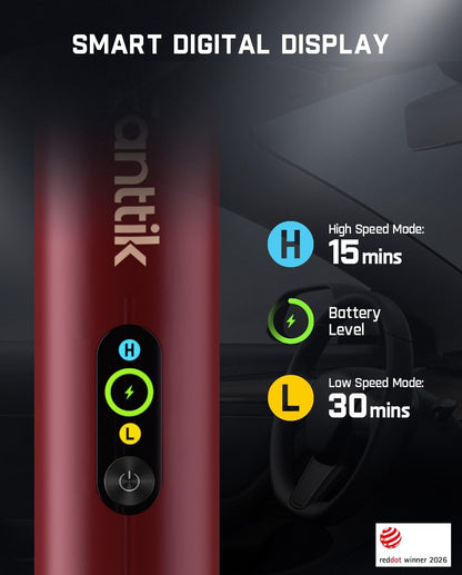 Slim V10 APEX Cordless Car Vacuum, 4-in-1 Portable Mini Handheld Vac, Upgraded Smart Digital Display, 19kPa Suction Power, 2 Suction Modes for Small Jobs, Car, Office Desk, Keyboards (Black)
