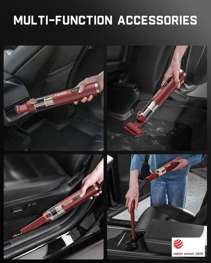 Slim V10 APEX Cordless Car Vacuum, 4-in-1 Portable Mini Handheld Vac, Upgraded Smart Digital Display, 19kPa Suction Power, 2 Suction Modes for Small Jobs, Car, Office Desk, Keyboards (Black)