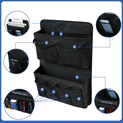 Desk Side Storage, Sesktop Storage Pouch, Drill-free Laptop Holder, Clip-on Multifunctional Laptop Stand with Pen Holder, Hanging Desktop Storage Rack for Home Offices Edges up to 1.22" Thick
