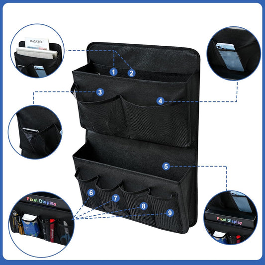 Desk Side Storage, Sesktop Storage Pouch, Drill-free Laptop Holder, Clip-on Multifunctional Laptop Stand with Pen Holder, Hanging Desktop Storage Rack for Home Offices Edges up to 1.22" Thick
