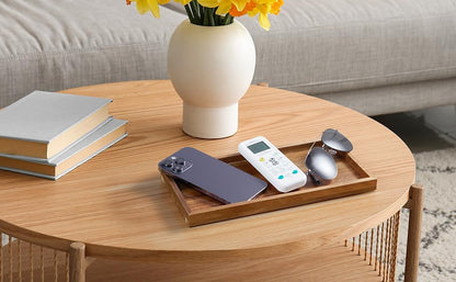 8" Acacia Wood Bathroom Vanity Tray for Counter - Dresser Top Tray for Perfume Jewelry Candle Key Catchall - Small Kitchen Countertop Organizer for Soap Dispenser and Sponge Holder