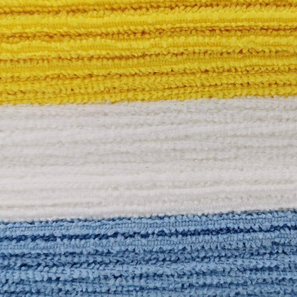 Microfiber Cleaning Cloths, Ultra Absorbent, Lint Free, Streak Free, Non-Abrasive, Reusable and Washable, 16" x 12", Blue/White/Yellow, Pack of 24