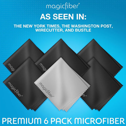 Microfiber Cleaning Cloth, Glasses Cleaner, Eyeglass Wipes, 6pk