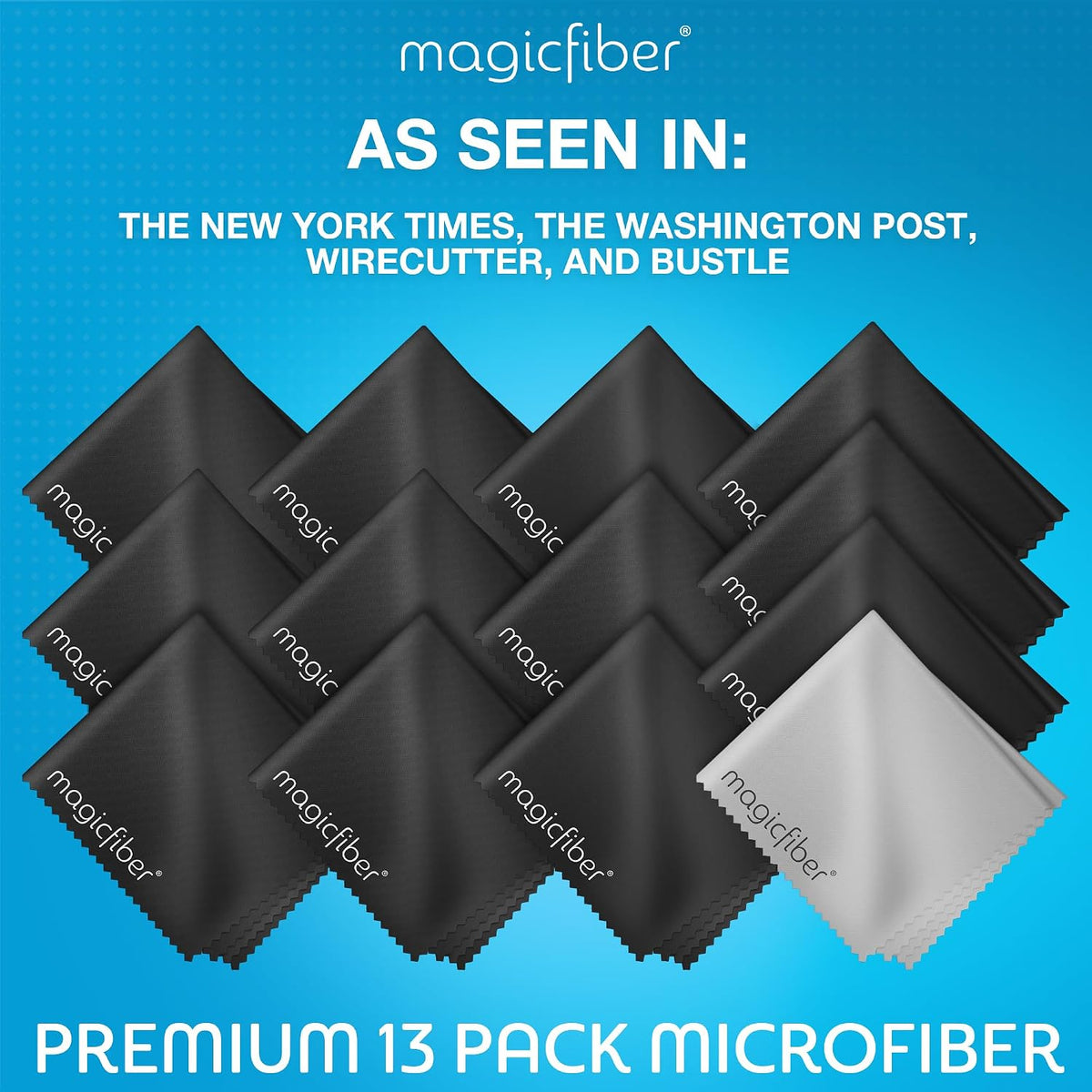 Microfiber Cleaning Cloth, Glasses Cleaner, Eyeglass Wipes, 6pk