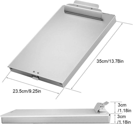 Recycled Aluminum Storage Clipboard, Clipboard Box, Form Holder, Suitable for School, Office, Jobsite or Medical Staff, 9.25 x 13.78 Inches, Silver