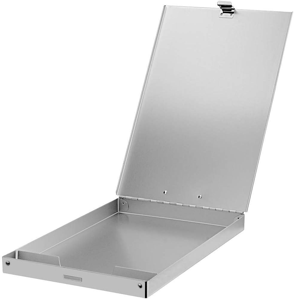 Recycled Aluminum Storage Clipboard, Clipboard Box, Form Holder, Suitable for School, Office, Jobsite or Medical Staff, 9.25 x 13.78 Inches, Silver
