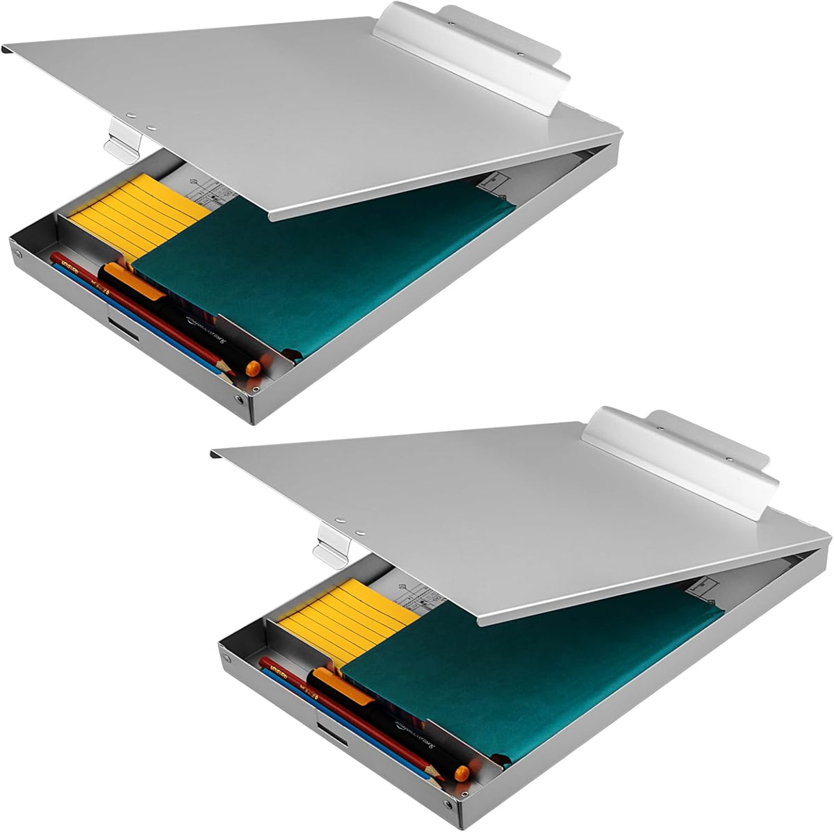 Recycled Aluminum Storage Clipboard, Clipboard Box, Form Holder, Suitable for School, Office, Jobsite or Medical Staff, 9.25 x 13.78 Inches, Silver