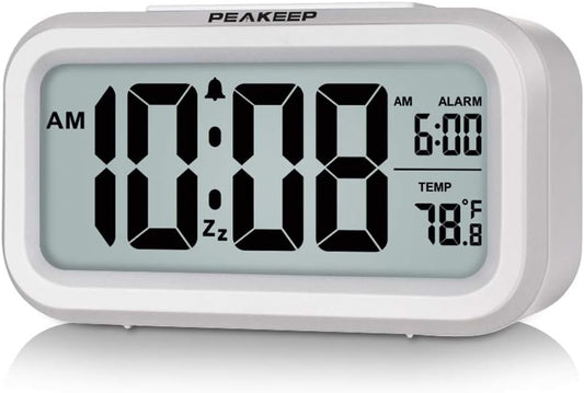 Night Light Digital Alarm Clock Battery Operated Indoor Temperature