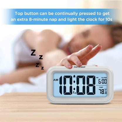 Night Light Digital Alarm Clock Battery Operated Indoor Temperature