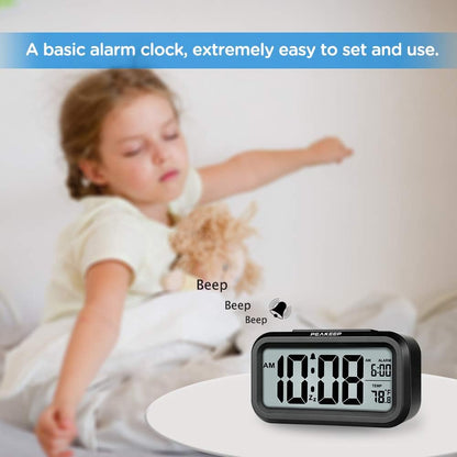 Night Light Digital Alarm Clock Battery Operated Indoor Temperature