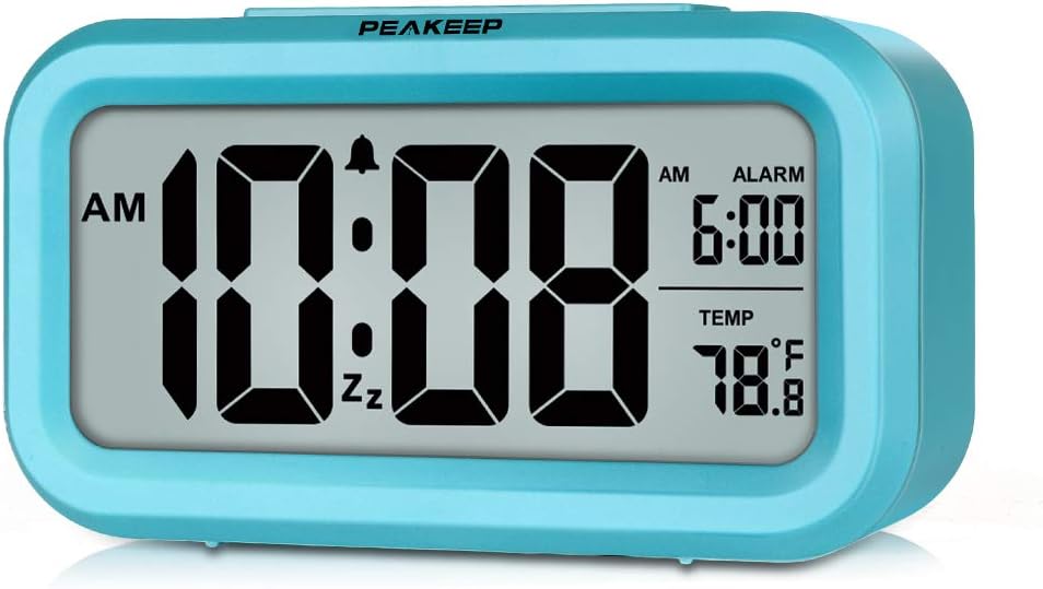 Night Light Digital Alarm Clock Battery Operated Indoor Temperature