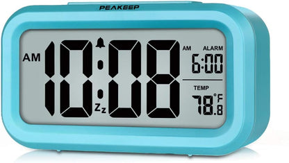 Night Light Digital Alarm Clock Battery Operated Indoor Temperature