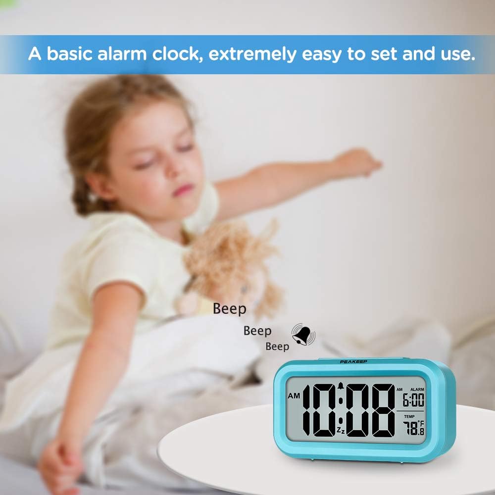 Night Light Digital Alarm Clock Battery Operated Indoor Temperature