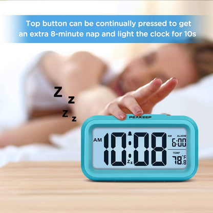 Night Light Digital Alarm Clock Battery Operated Indoor Temperature