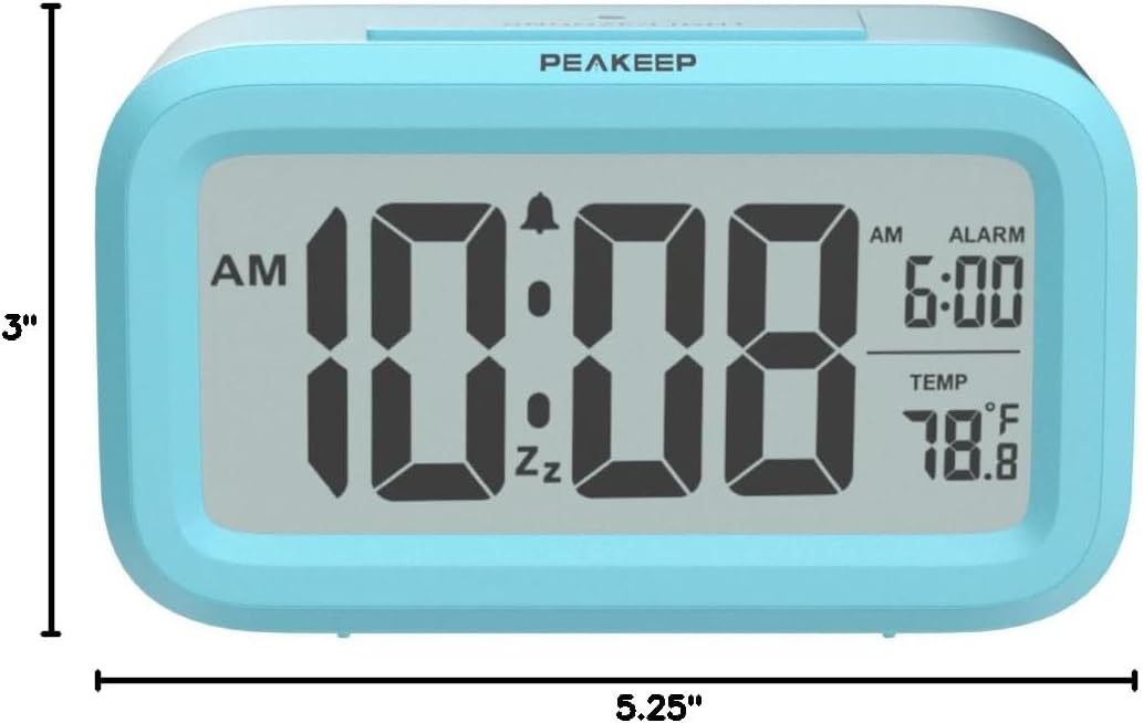 Night Light Digital Alarm Clock Battery Operated Indoor Temperature