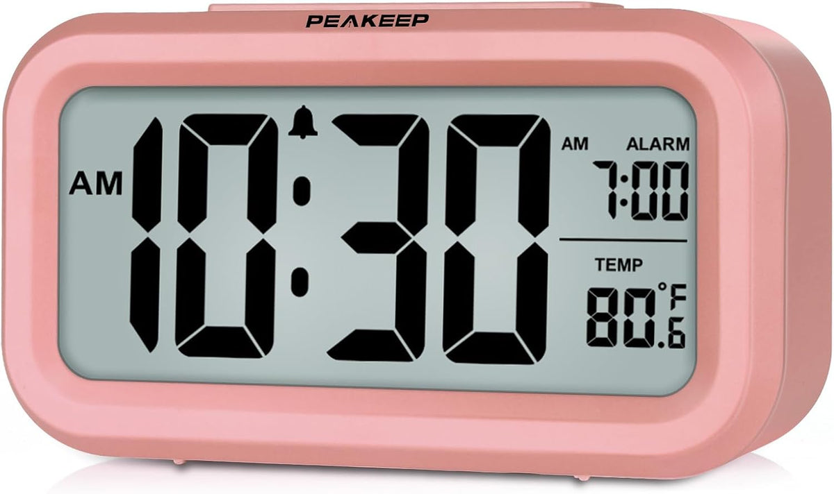 Night Light Digital Alarm Clock Battery Operated Indoor Temperature