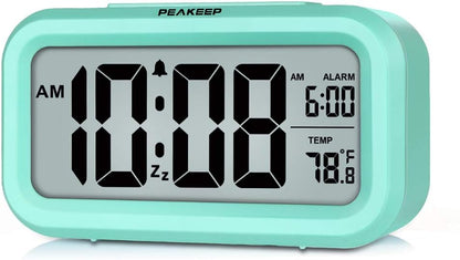 Night Light Digital Alarm Clock Battery Operated Indoor Temperature