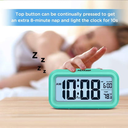 Night Light Digital Alarm Clock Battery Operated Indoor Temperature
