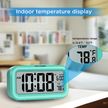 Night Light Digital Alarm Clock Battery Operated Indoor Temperature