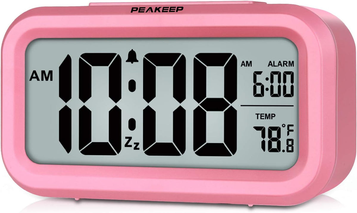 Night Light Digital Alarm Clock Battery Operated Indoor Temperature