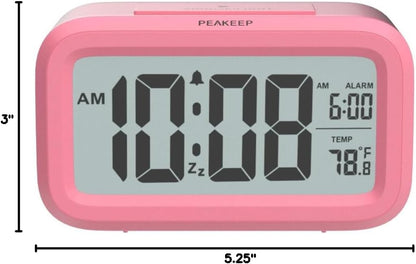 Night Light Digital Alarm Clock Battery Operated Indoor Temperature