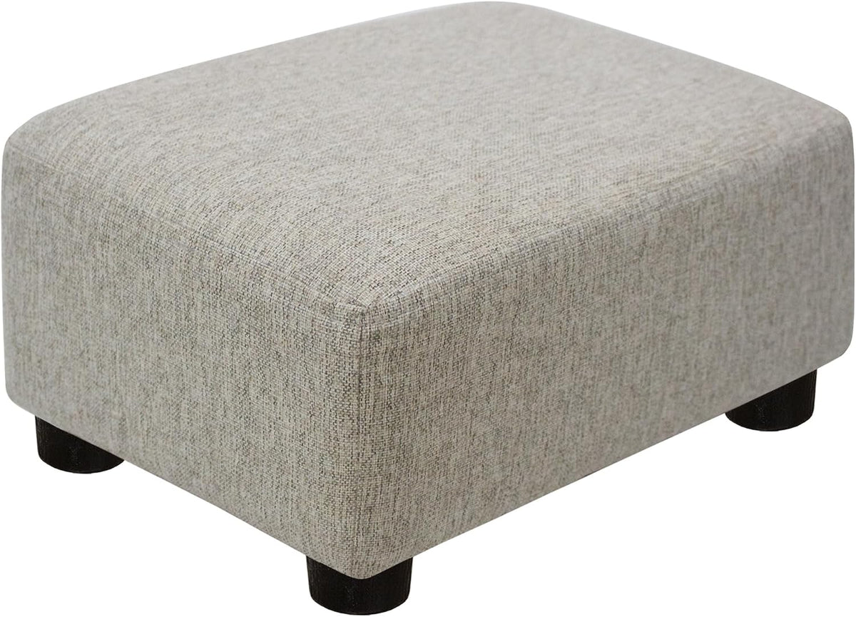 Small Foot Stool Ottoman Footstool with Legs Under Desk Footrest for Living Room Bedroom and Office, Soft Ivory White