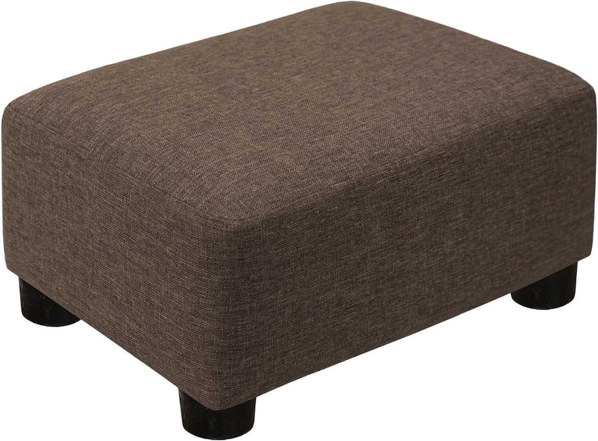 Small Foot Stool Ottoman Footstool with Legs Under Desk Footrest for Living Room Bedroom and Office, Soft Ivory White